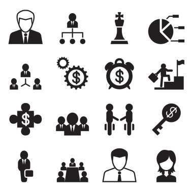 İş yönetimi ve insan kaynağı Icons set