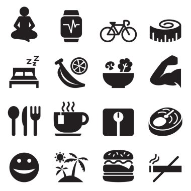 Vektör çizim sağlıklı Icons set