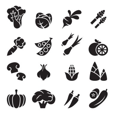 Vektör çizim sebze Icons set