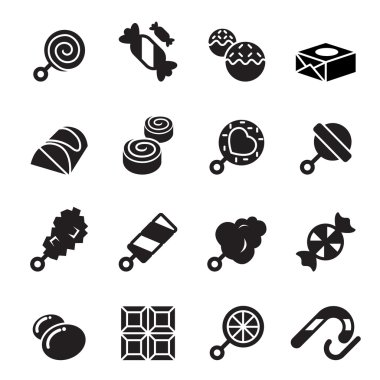 Sweets and candies icons clipart