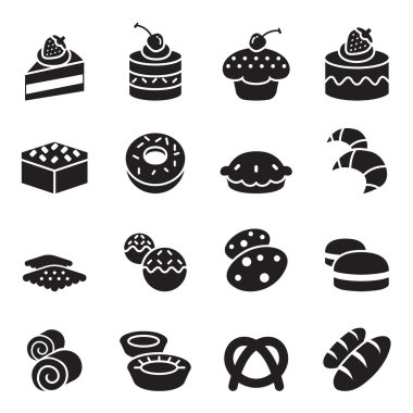 Vektör çizim ekmek Icons set