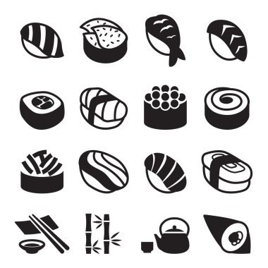 Sushi icons set vector illustration clipart