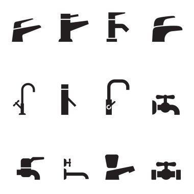 Vektör çizim musluk Icons set