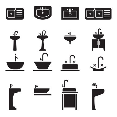 Simgeler kümesi vektör çizim lavabo