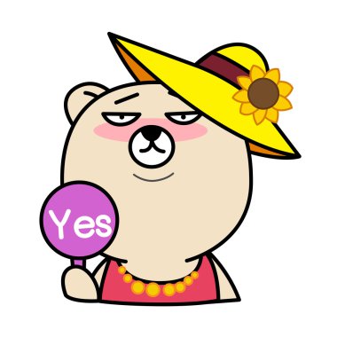 Evet işareti karikatür ayı