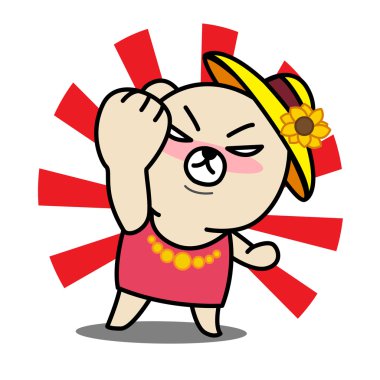 Süper kahraman karikatür ayı vektör çizim