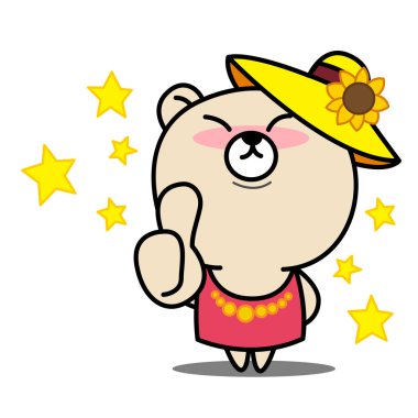 Çizgi film ayı başparmak vektör çizim