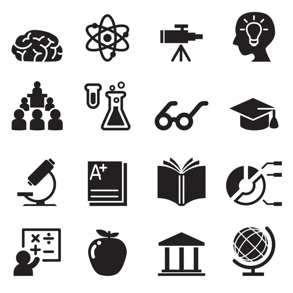 Aprendizagem, inteligente, conjunto de ícones de gênio —  Vetores de Stock