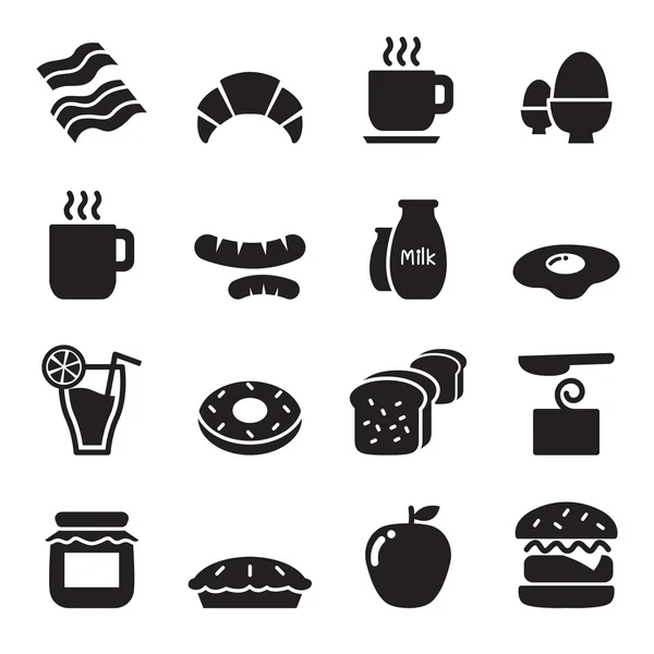 Pequeno-almoço ícones conjunto vetor ilustração — Vetor de Stock
