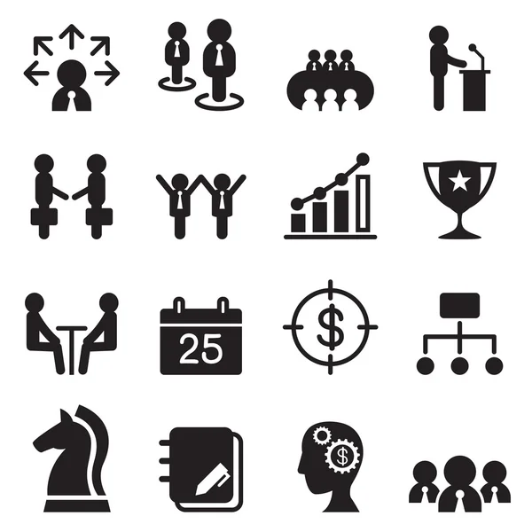 Icone di gestione aziendale set illustrazione vettoriale — Vettoriale Stock