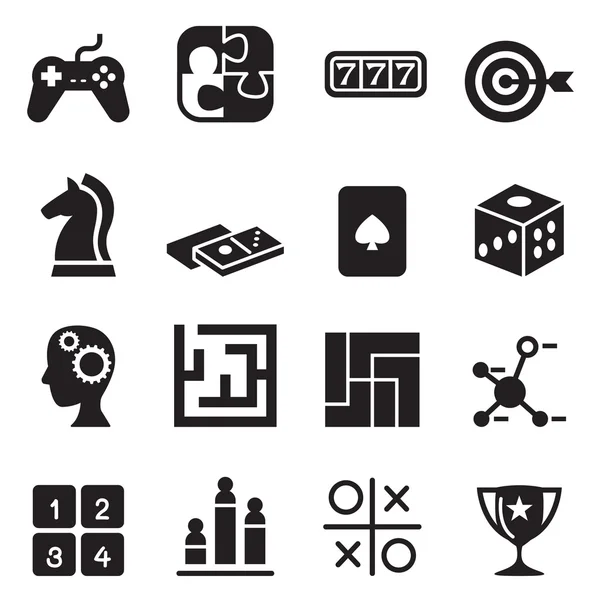 Spel & puzzel pictogrammen instellen vectorillustratie — Stockvector