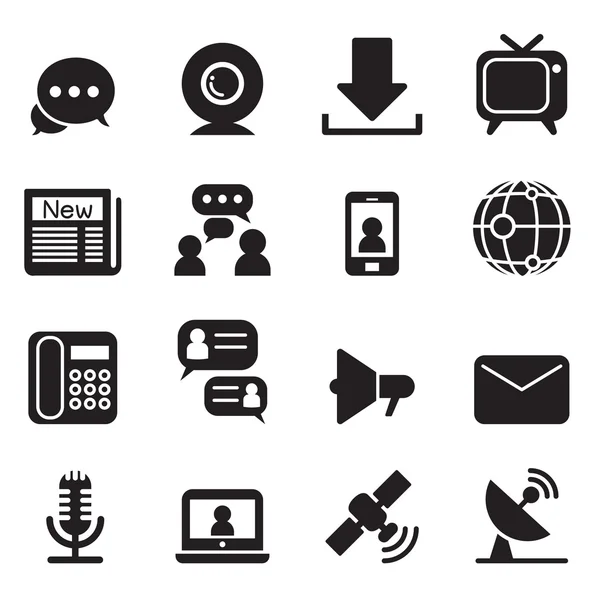 Iconos de tecnología de comunicación set vector ilustración — Archivo Imágenes Vectoriales