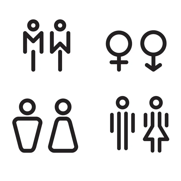 Toaleta ikony zestaw ilustracji wektorowych — Wektor stockowy