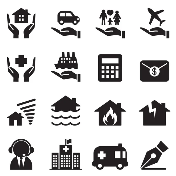 Insurance icons set vector illustration — Stock Vector
