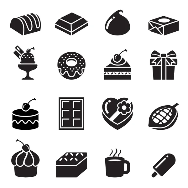 Chocolate Icons set vector illustration — Stock Vector