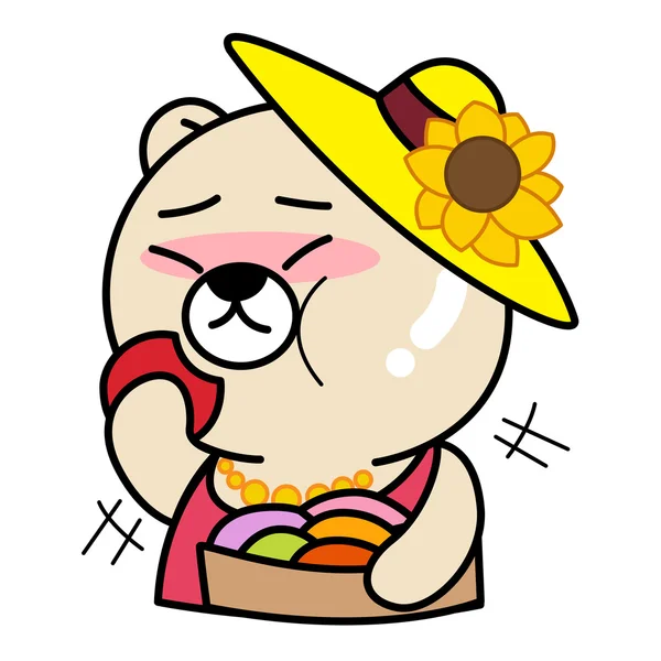 Çizgi film ayı Snack yeme