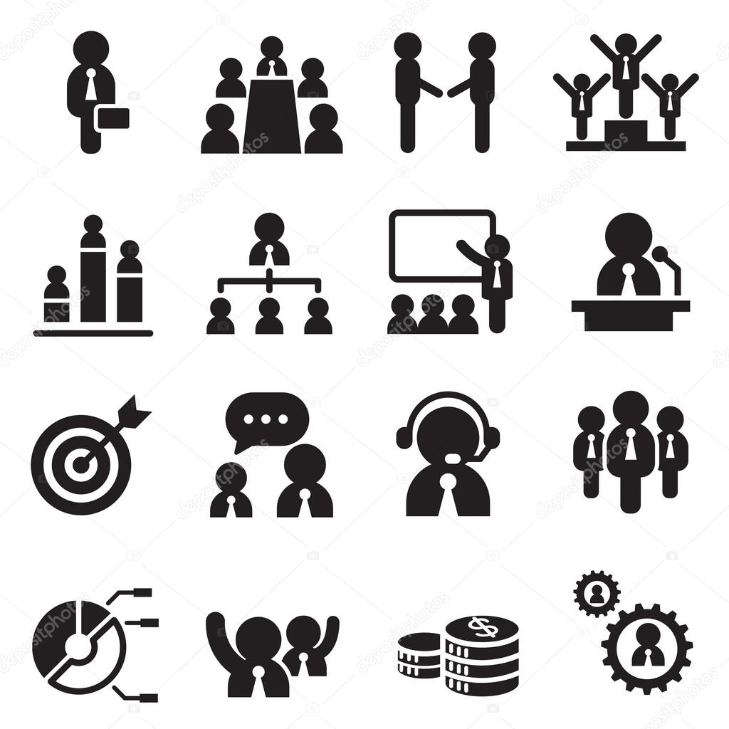 Business team icons set vector illustration