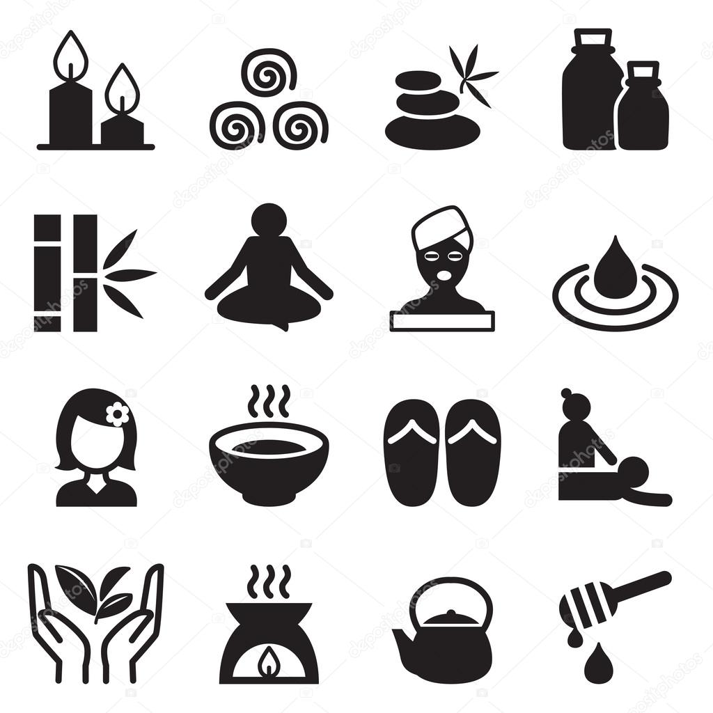 Spa & alternative therapy icons set vector illustration