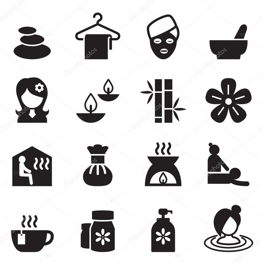 Spa icons set vector illustration