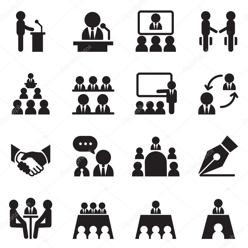 Human Resource management icons set vector illustration