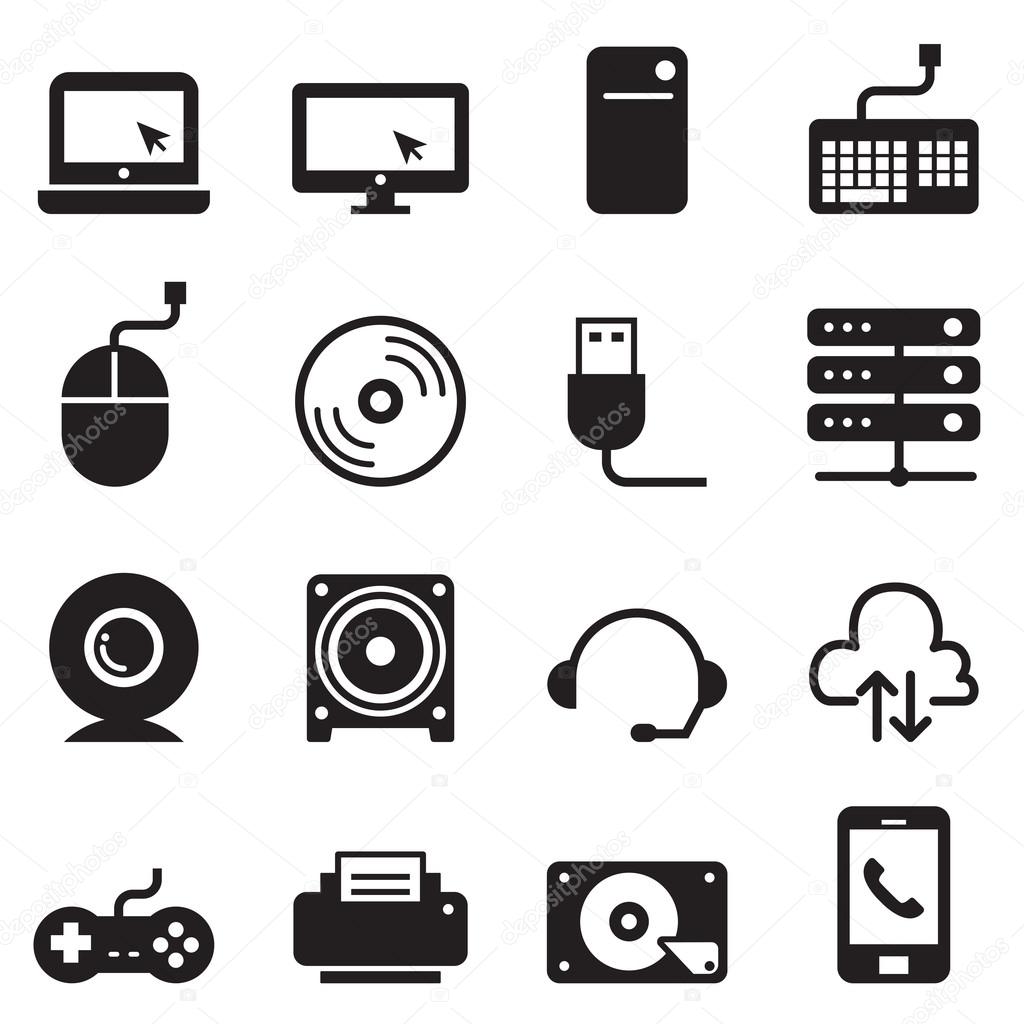 Computer & Accessories Icons set Vector illustration