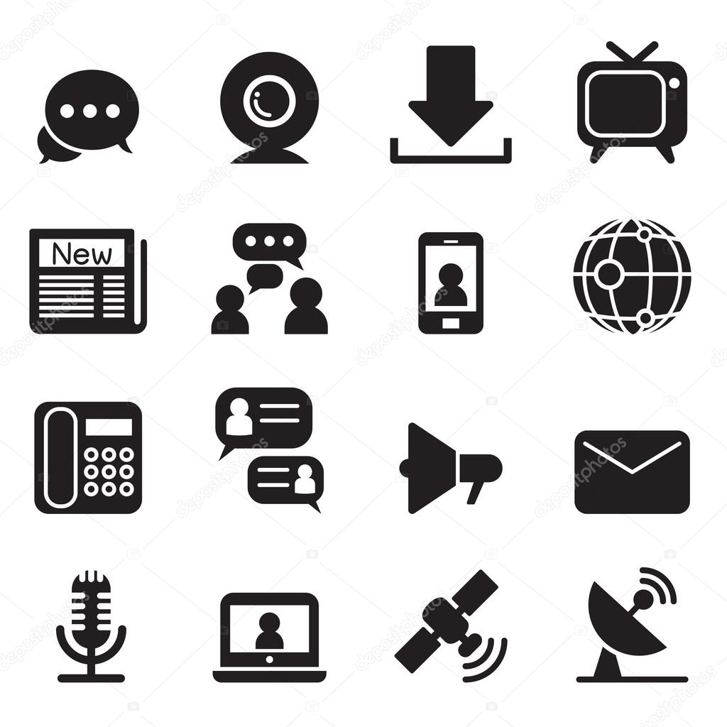 Communication Technology icons set vector illustration