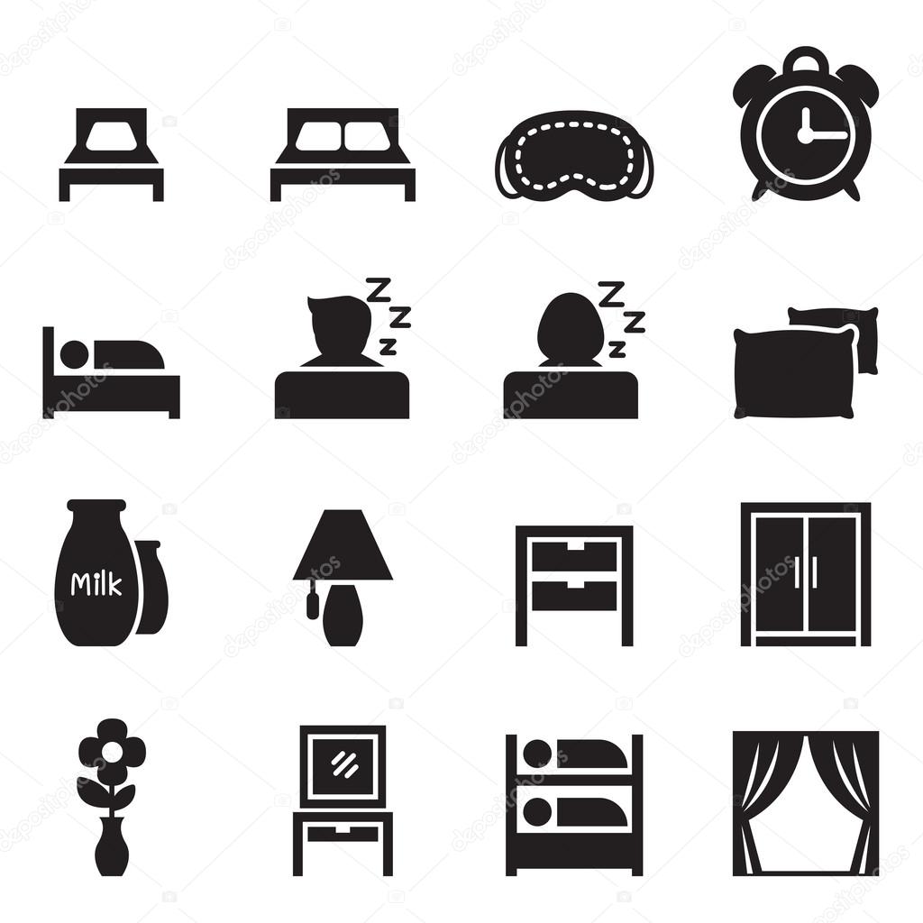 Sleep icons set vector illustration