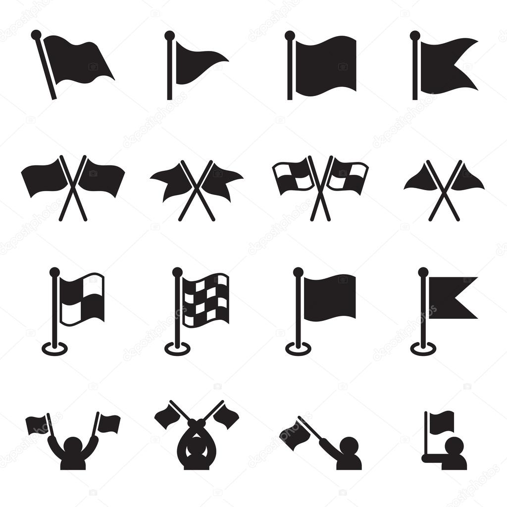 Flag icons set vector illustration