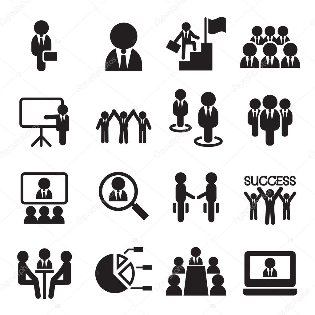 Business Team icons set Vector illustration