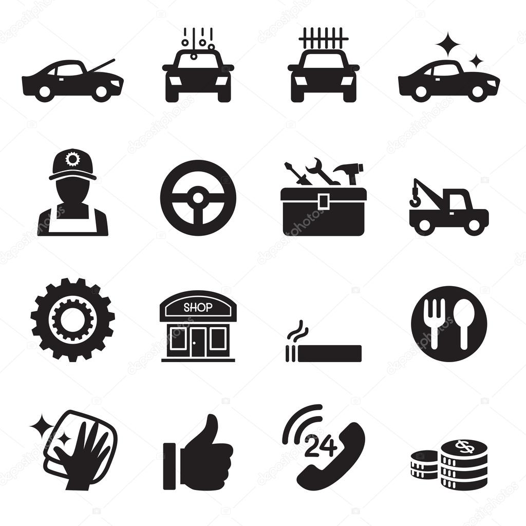 car care icons set vector illustration