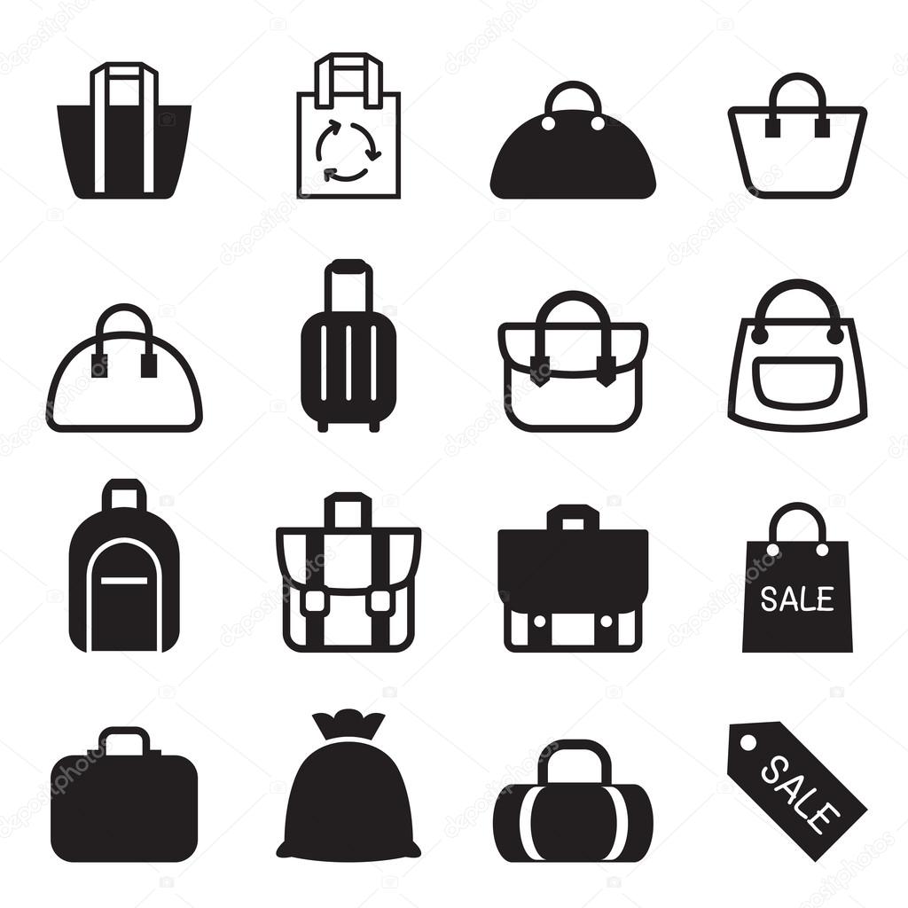 Bag icons set vector illustration