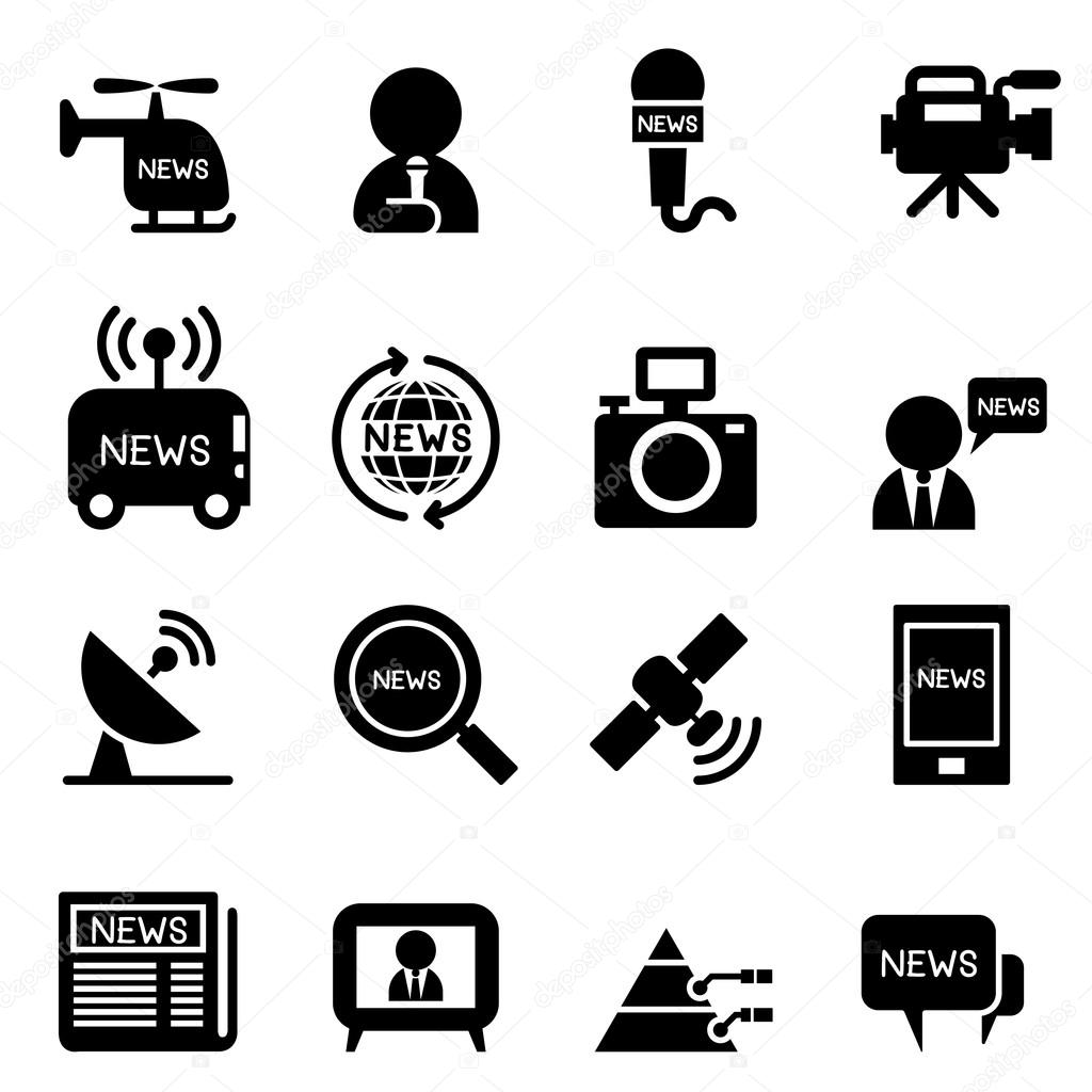 News icons set vector illustration
