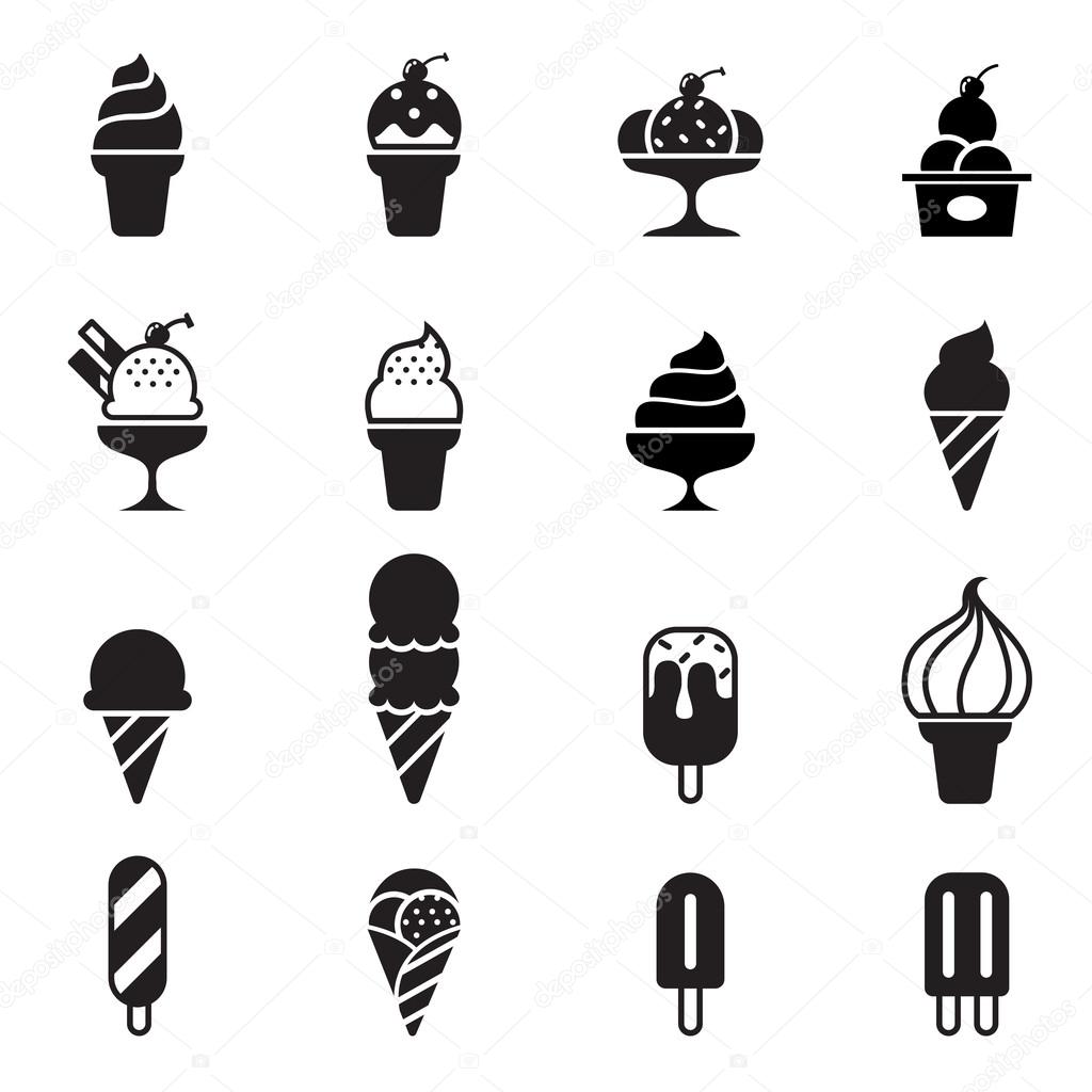 Icecream icons set vector illustration