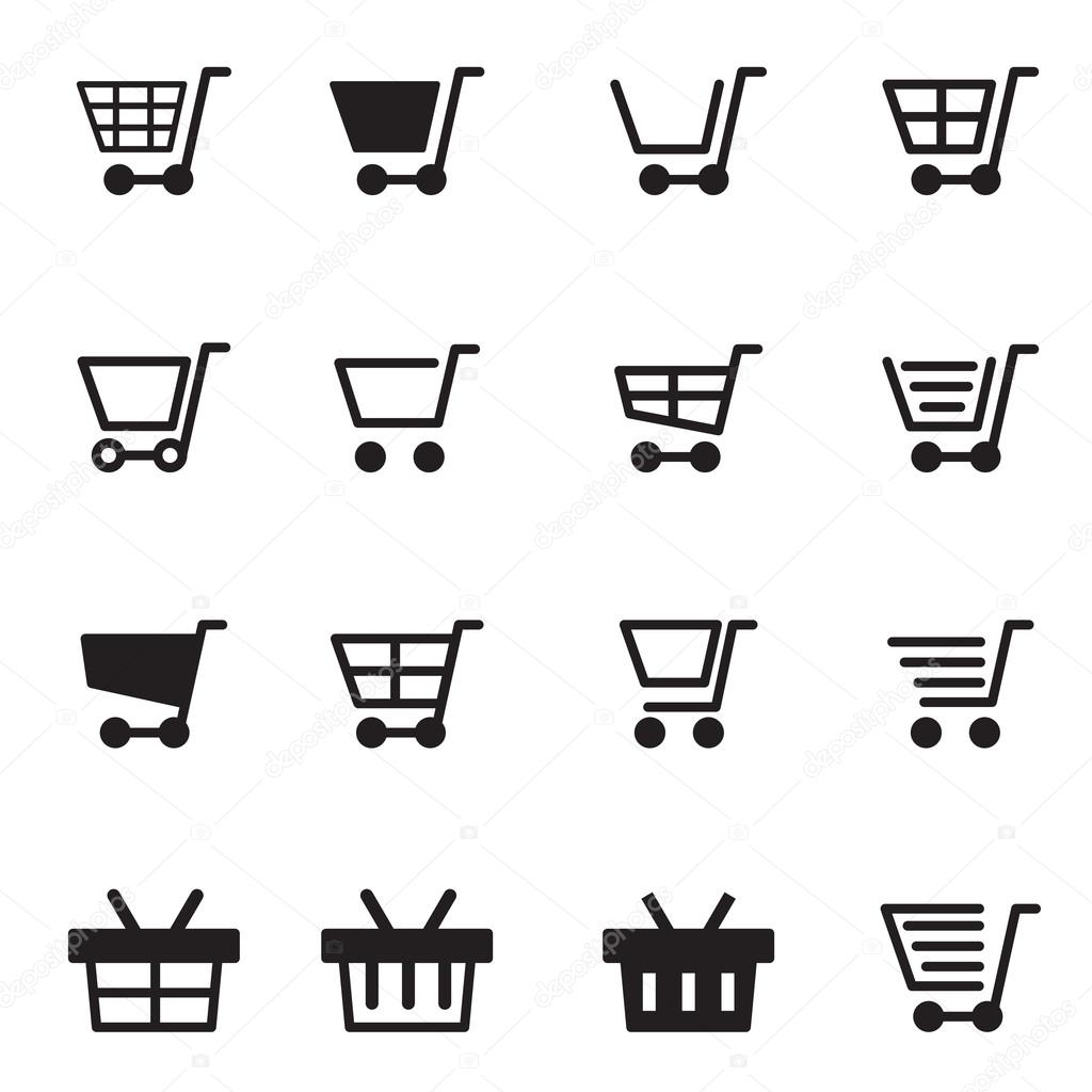 Shopping cart & Basket icons set vector illustration