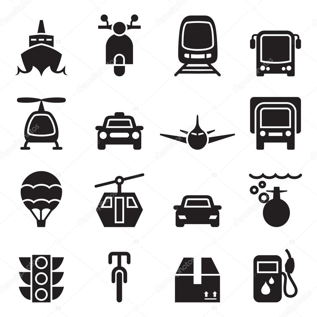 Transportation icons set vector illustration