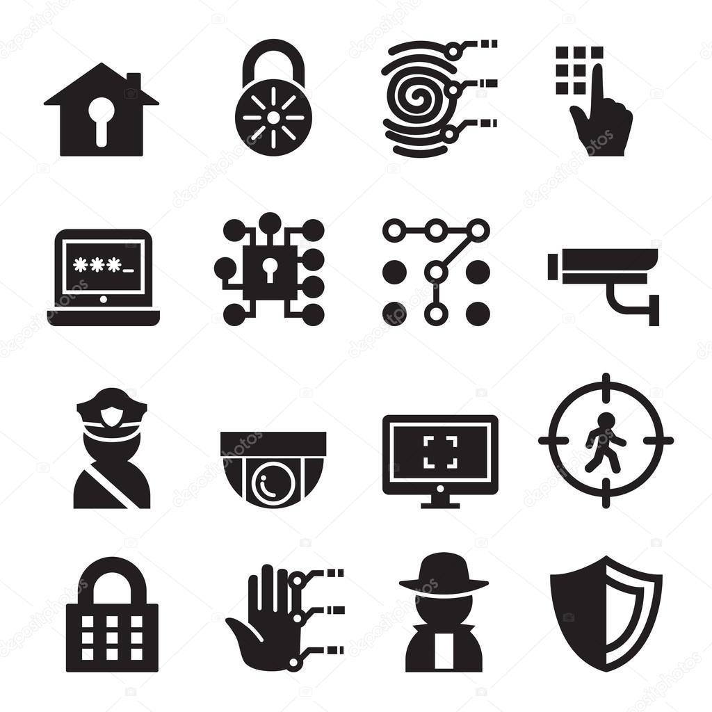 Security system icons set vector illustration