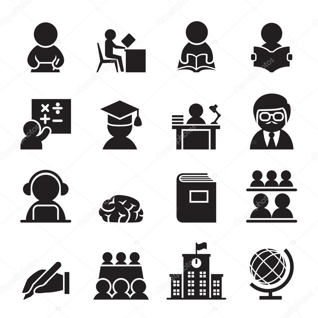 Learning icons set vector illustration