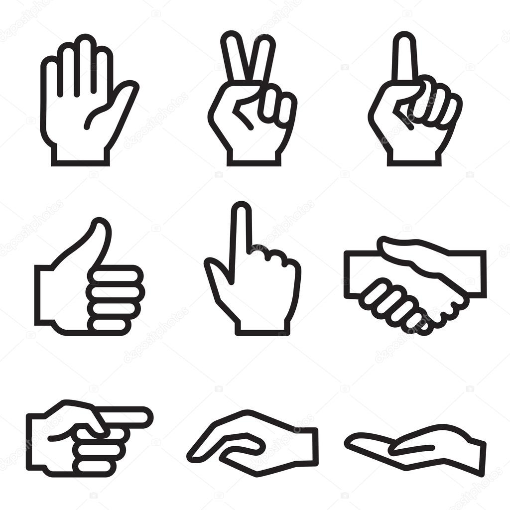 Hand Sign set vector illustration