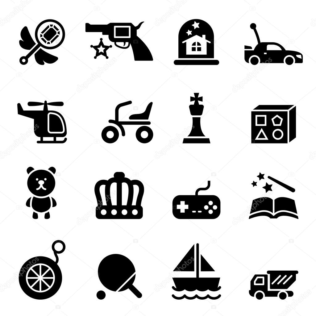 Toy icons set vector illustration