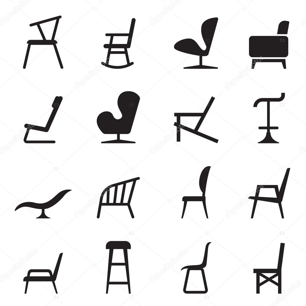 Chair & Seating icons set vector illustration