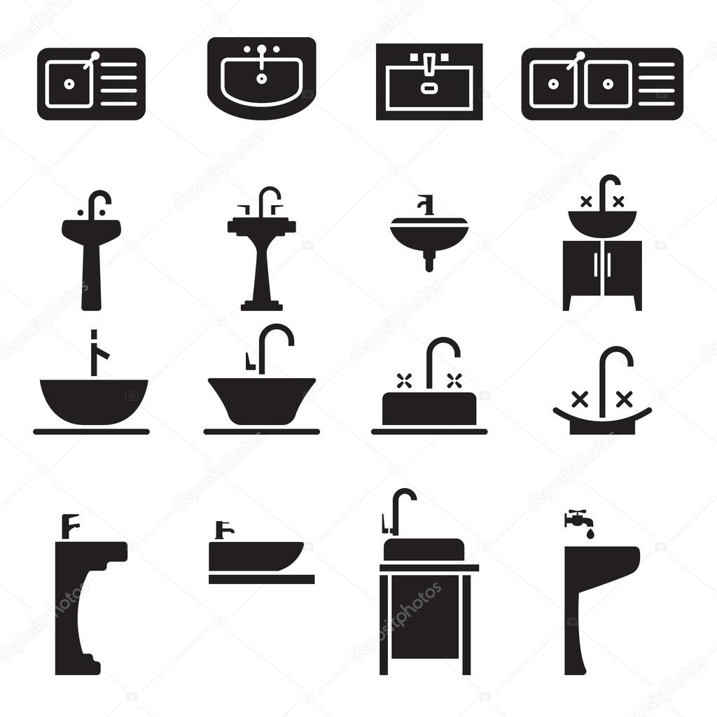 Sink icons set vector illustration