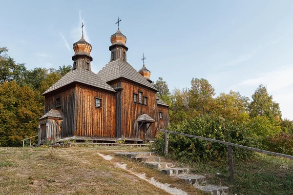 Ancient wooden church in Pirogovo Museum. Ukraine Stock Picture