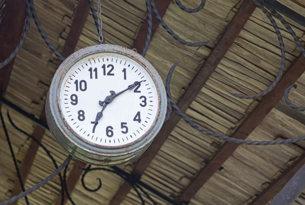 Old retro clock of one central station — Stock Photo, Image
