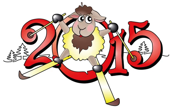 China símbolo vector ovejas 2015 año ilustración imagen diseño — Vector de stock
