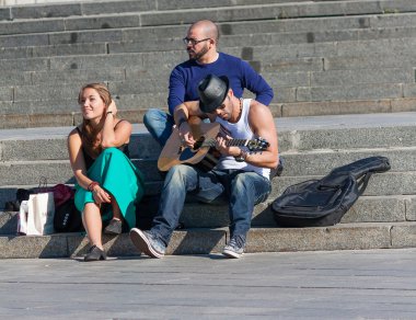 Ukrayna, Kiev - Eylül 10,2013: Bağımsızlık Meydanı. Genç mu