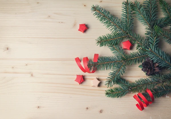 Jul bakgrund med Gran och origami — Stockfoto