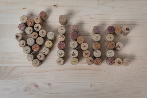 Text design of wine corks — Stock Photo, Image