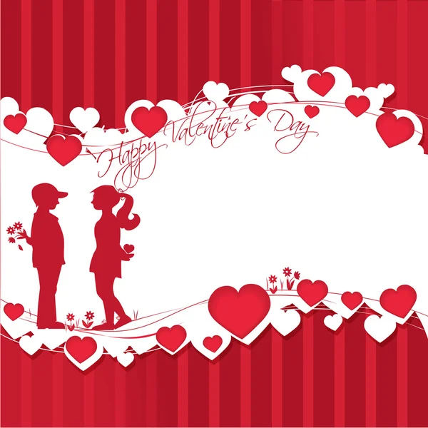 Romantic story of Valentine's Day. Vector illustration — Stock Vector