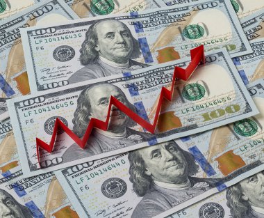 Arka plan dolar ve yukarı ok