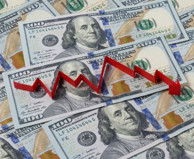 Arka plan dolar ve aşağı ok